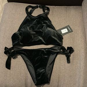 Velvet Dreams 2 piece bikini in black/ Fashion Nova size small.